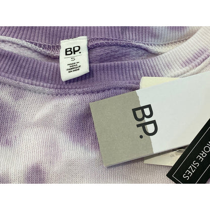 BP Tie Dye Peplum Waist Sweatshirt Top Size Small in Purple and White NWT