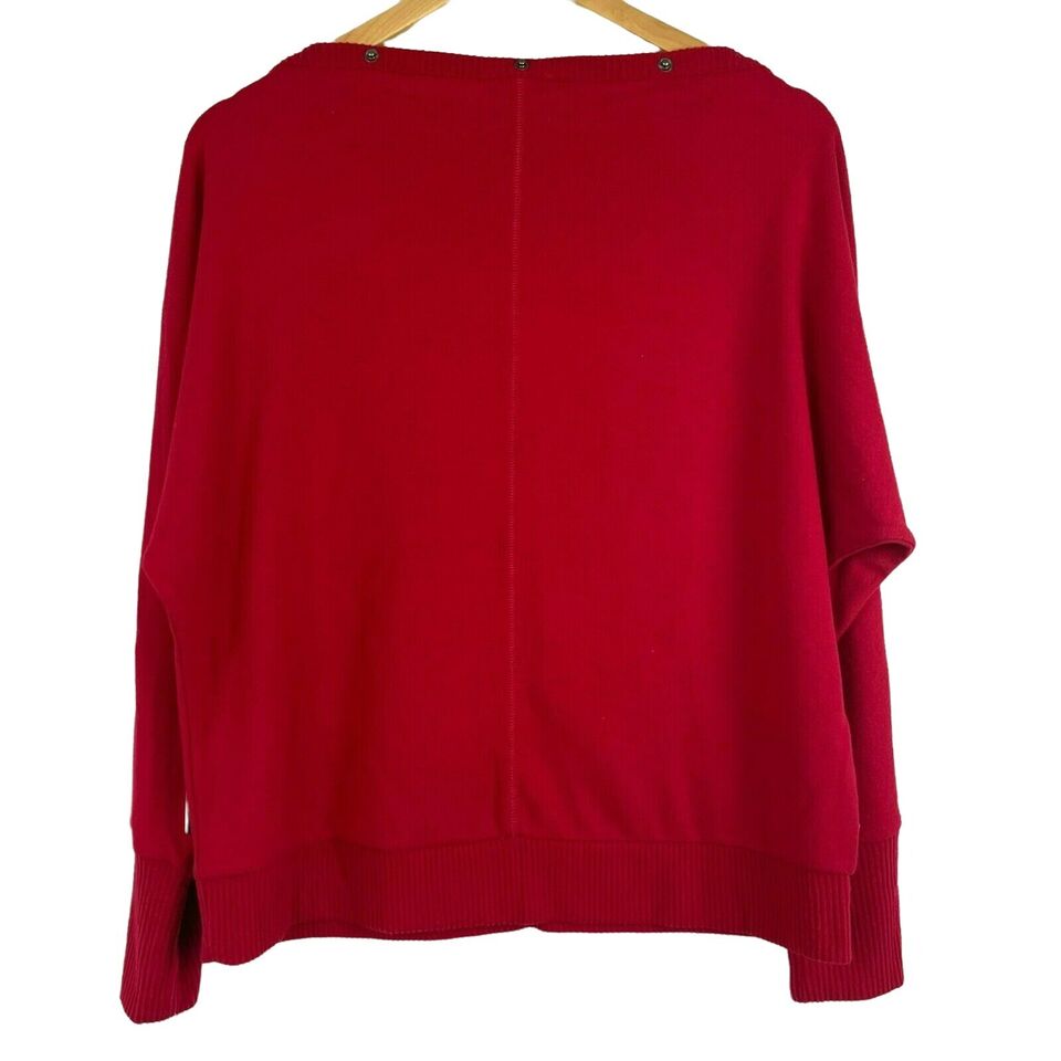 Vince Camuto Snap Trim Dolman Sleeve Sweater Sz XL / Extra Large in Red NWT