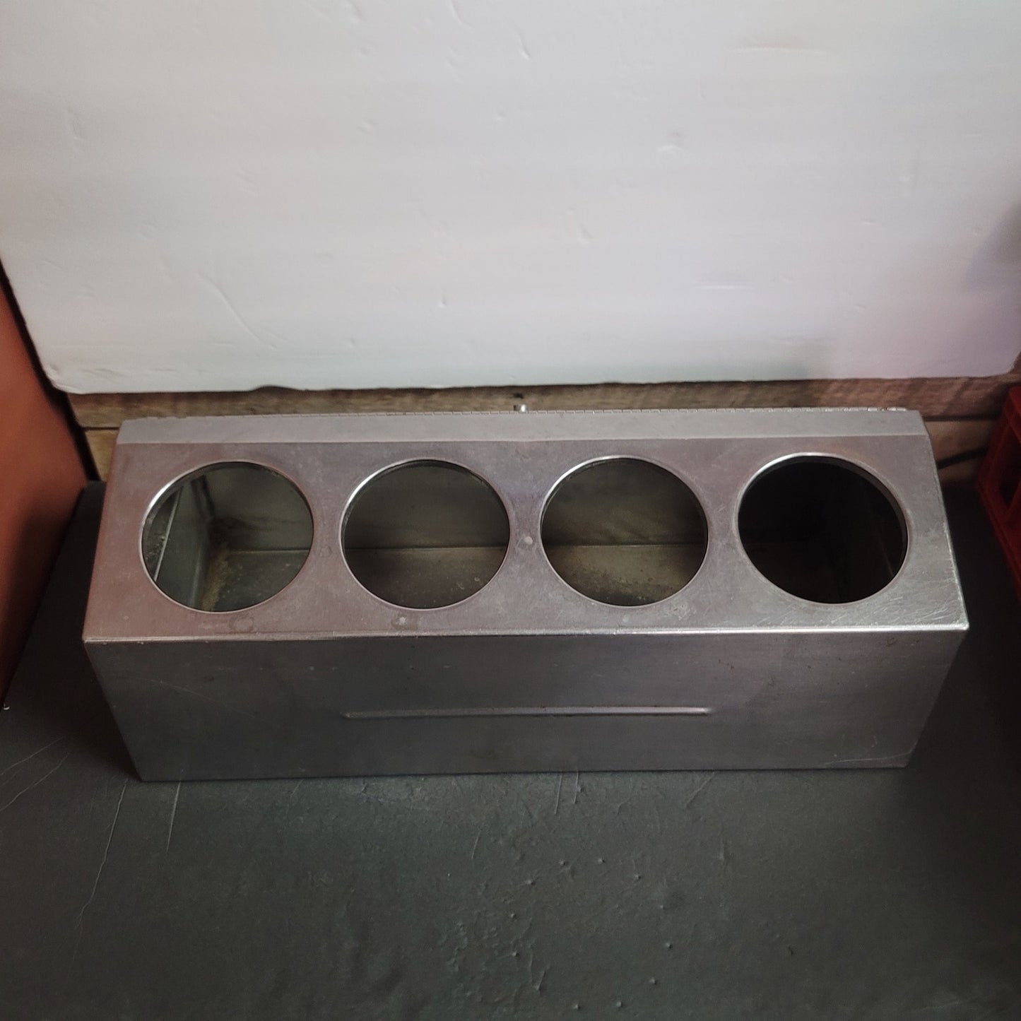 Stainless steel 4 compartment condiment dispenser utensil holder RESTAURANT bar