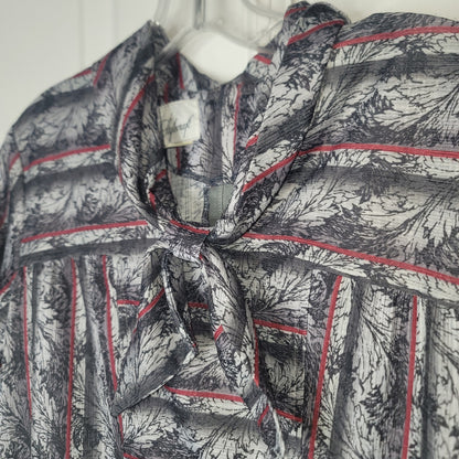 Stylecraft Vintage 70s Tie Neck A-Line Dress Made in Australia Size 14 Plus