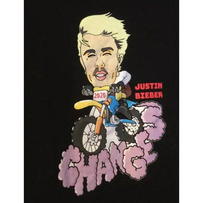 NWT BP. Justin Bieber 2020 Changes Crew Neck Crop Graphic Tee Sz Small in Black