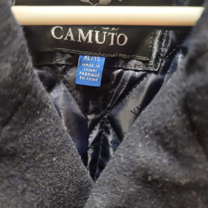 Vince Camuto XL NAVY blue nautical Peacoat lined double Breasted MENS