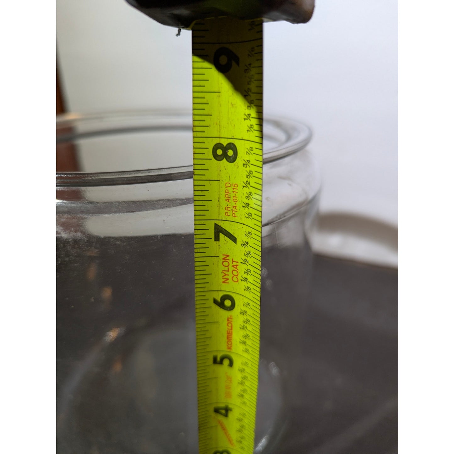 Large 8" tall cookie biscuit jar storage clear glass no lid vintage APOTHECARY
