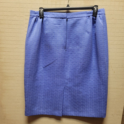 Le Suit Womens Skirt Size 16 W Blue Textured Career Work Back Slit