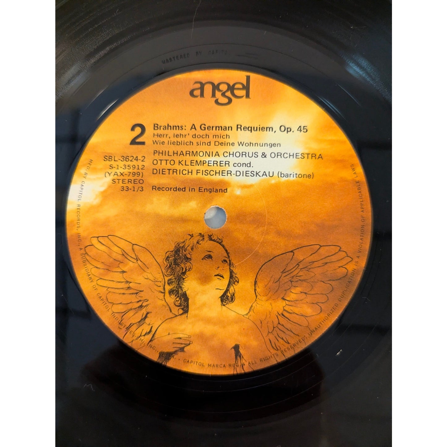 Vintage Brahms A German Requiem Klemperer Angel SB-3624 Stereo 2-LP Box Set