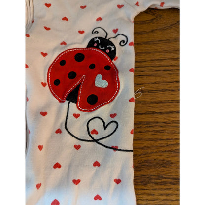 Koala Baby Ladybug Hearts Baby Girl Footed Pajamas Sleeper White Red 18M