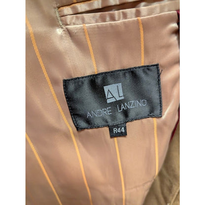 Andre Lanzino  R44 Wool Cashmere Long Coat Camel Brown Lined L/XL