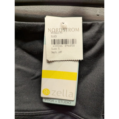 Zella Black high waist capri leggings black size Small striped detail vents calf