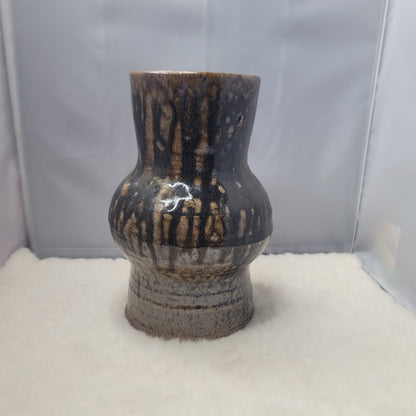 Mid-Century Modern Bulbous Studio Art Pottery Dripware Vase