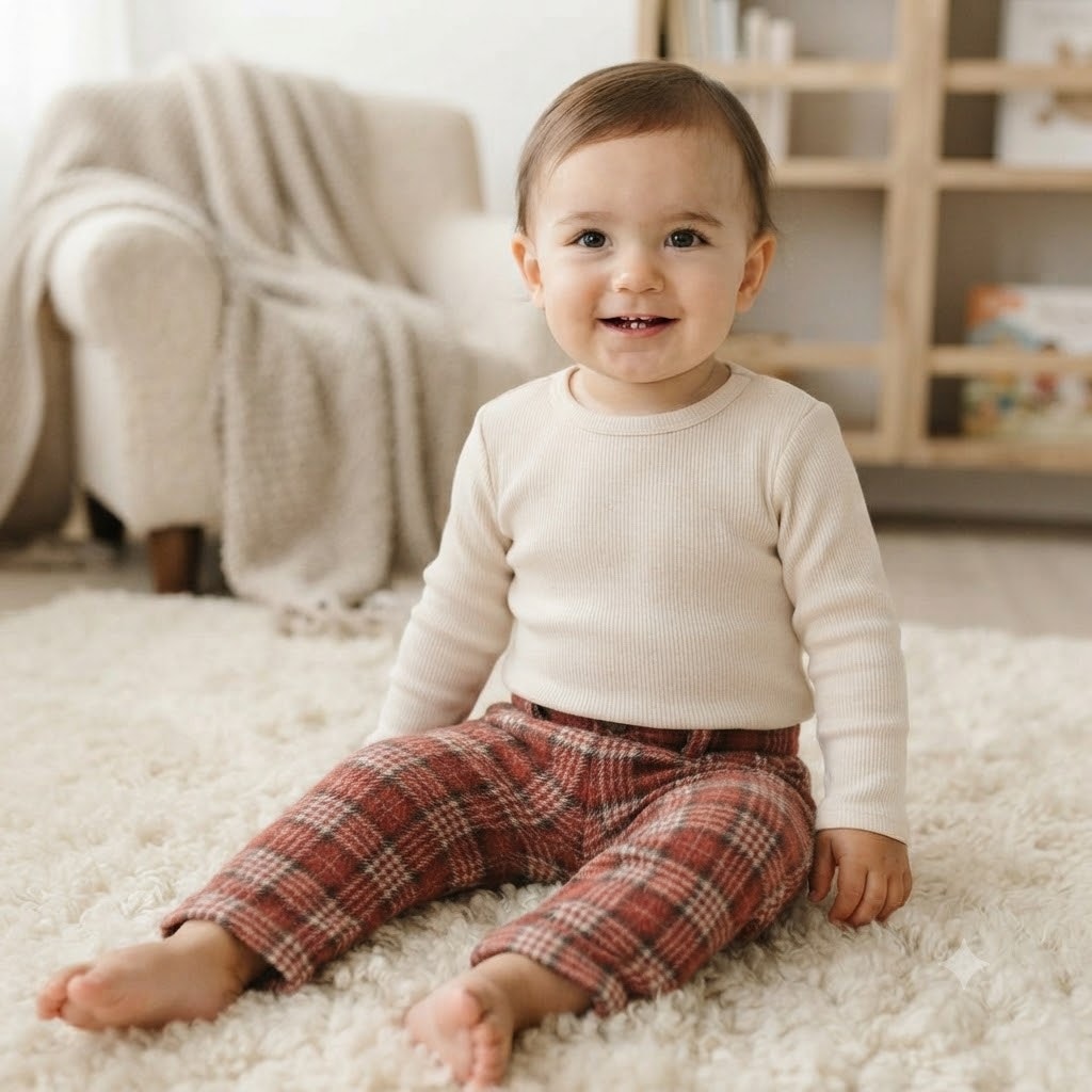 Carter's Baby Boys Red Plaid Flannel Pants Size 12 Months
