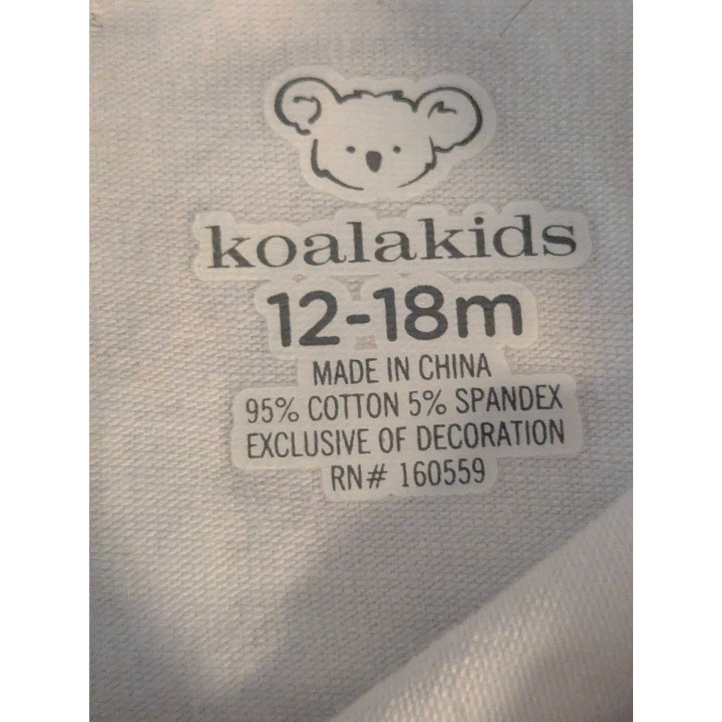 Koala Kids Baby Reindeer "Merry & Bright" Christmas Bodysuit 12-18 Months