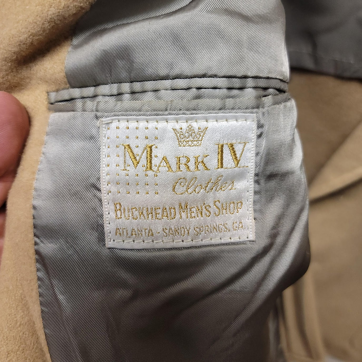 Mark IV vintage Coat Buckhead 100% Camel hair blazer L / XL 2 button pockets TAN
