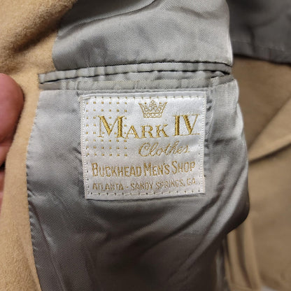 Mark IV vintage Coat Buckhead 100% Camel hair blazer L / XL 2 button pockets TAN