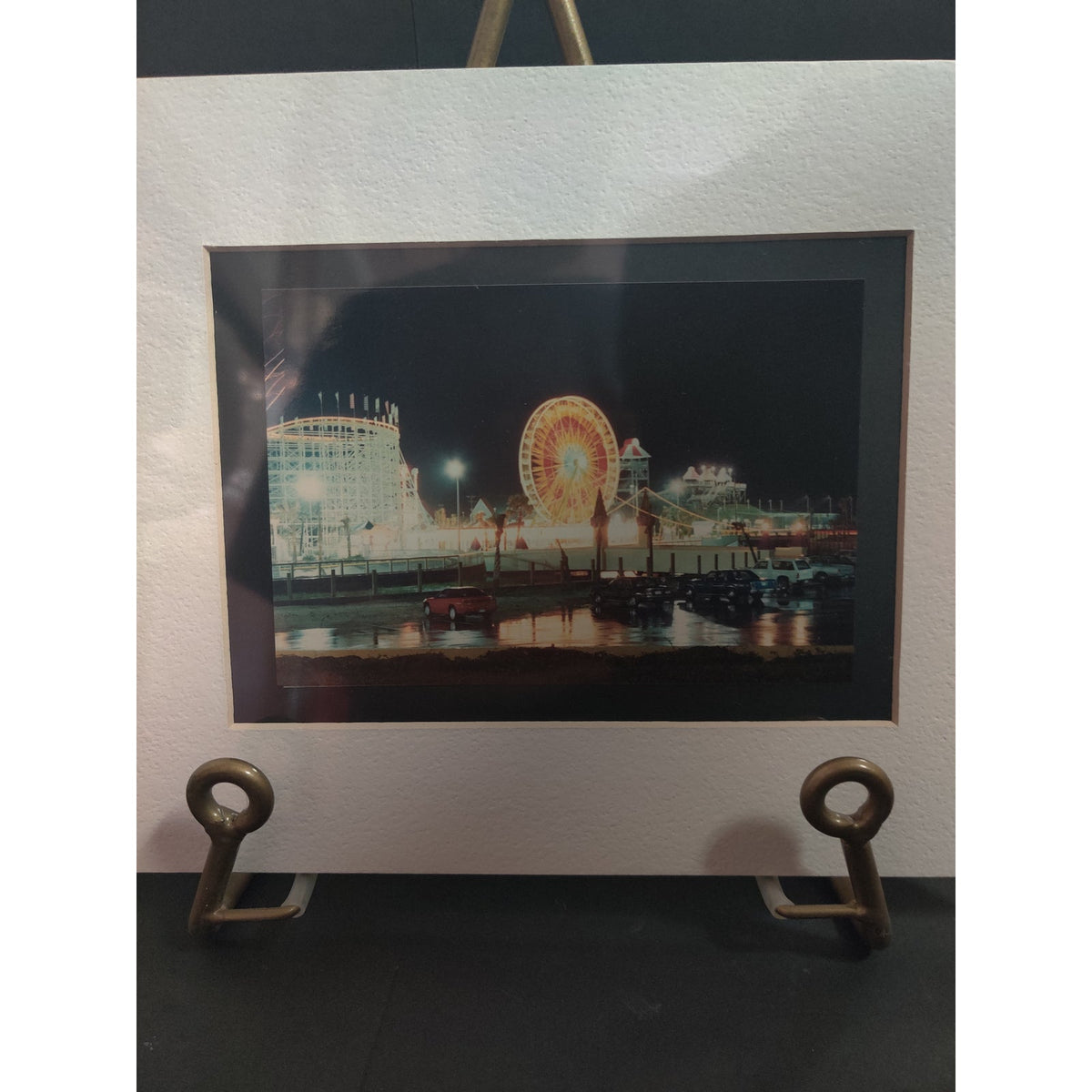 Original Night Carnival Ferris Wheel Landscape Photograph Signed Dan Evans 1993