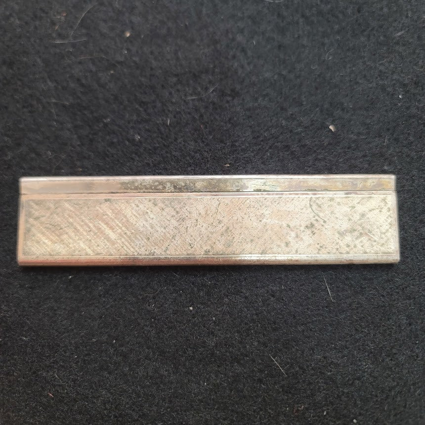 Vintage mercedes benz logo comb and cover set silvertone 2pc