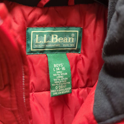 L.L. Bean Boys Size Large 14-16 Red Weatherproof Ski Jacket Winter Snowboarding