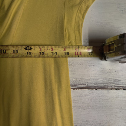 Antonio Melani Chartreuse Yellow Cowl Neck Short Sleeve Luxury Blouse Size Small