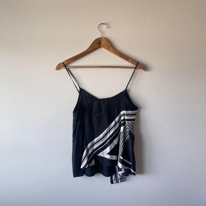 Rag & Bone Isadora Silk Cami Black White Asymmetrical Size X-Small new Size 2