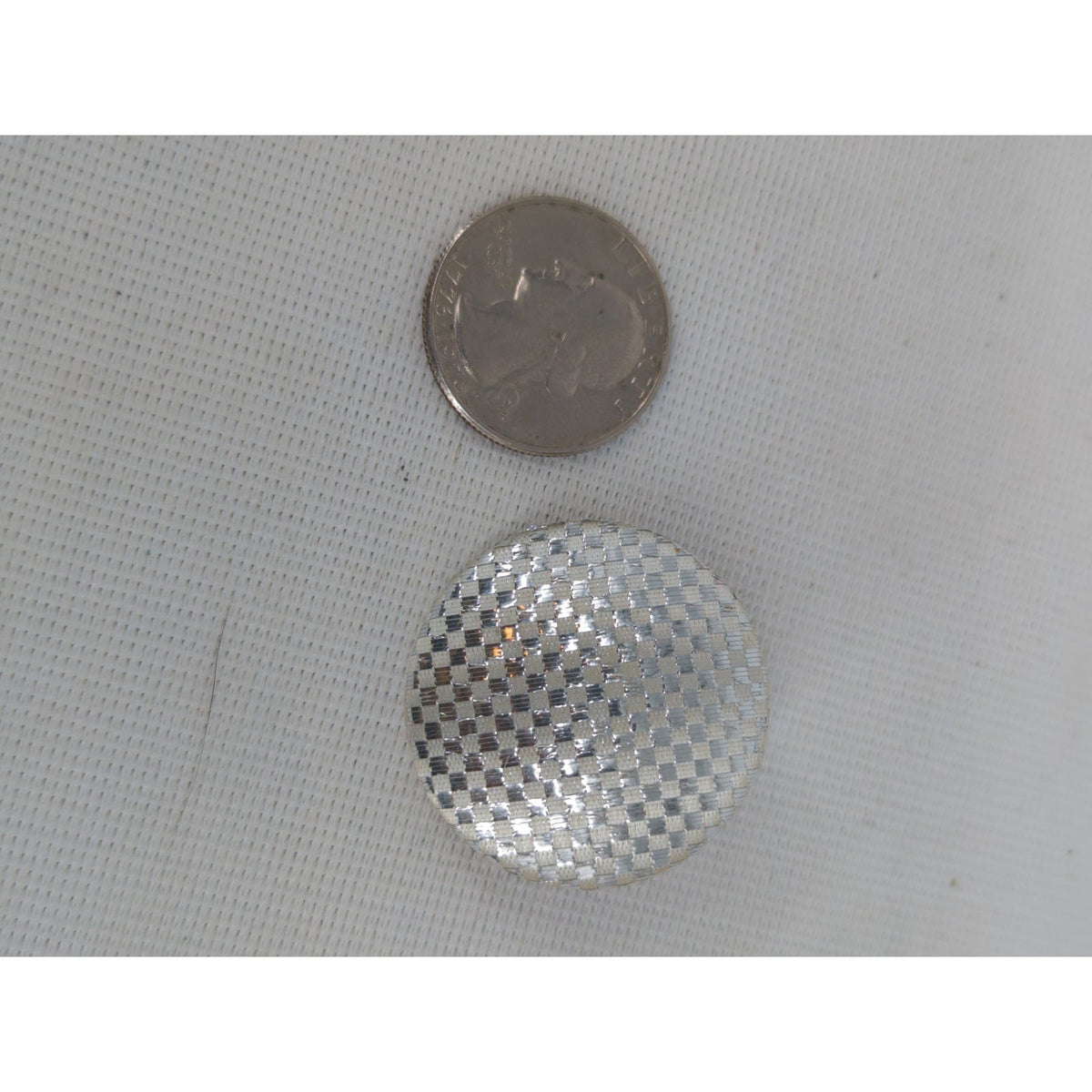 Attitude Paris Vintage Large Domed Silver-Tone Textured Clip-On Earrings