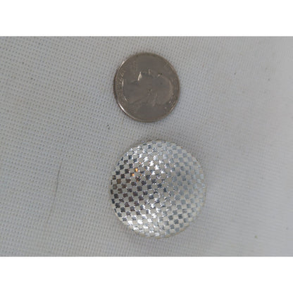 Attitude Paris Vintage Large Domed Silver-Tone Textured Clip-On Earrings