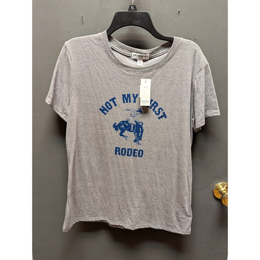 Sub-urban Riot Size Medium graphic tee T-shirt NOT MY FIRST RODEO gray blue new