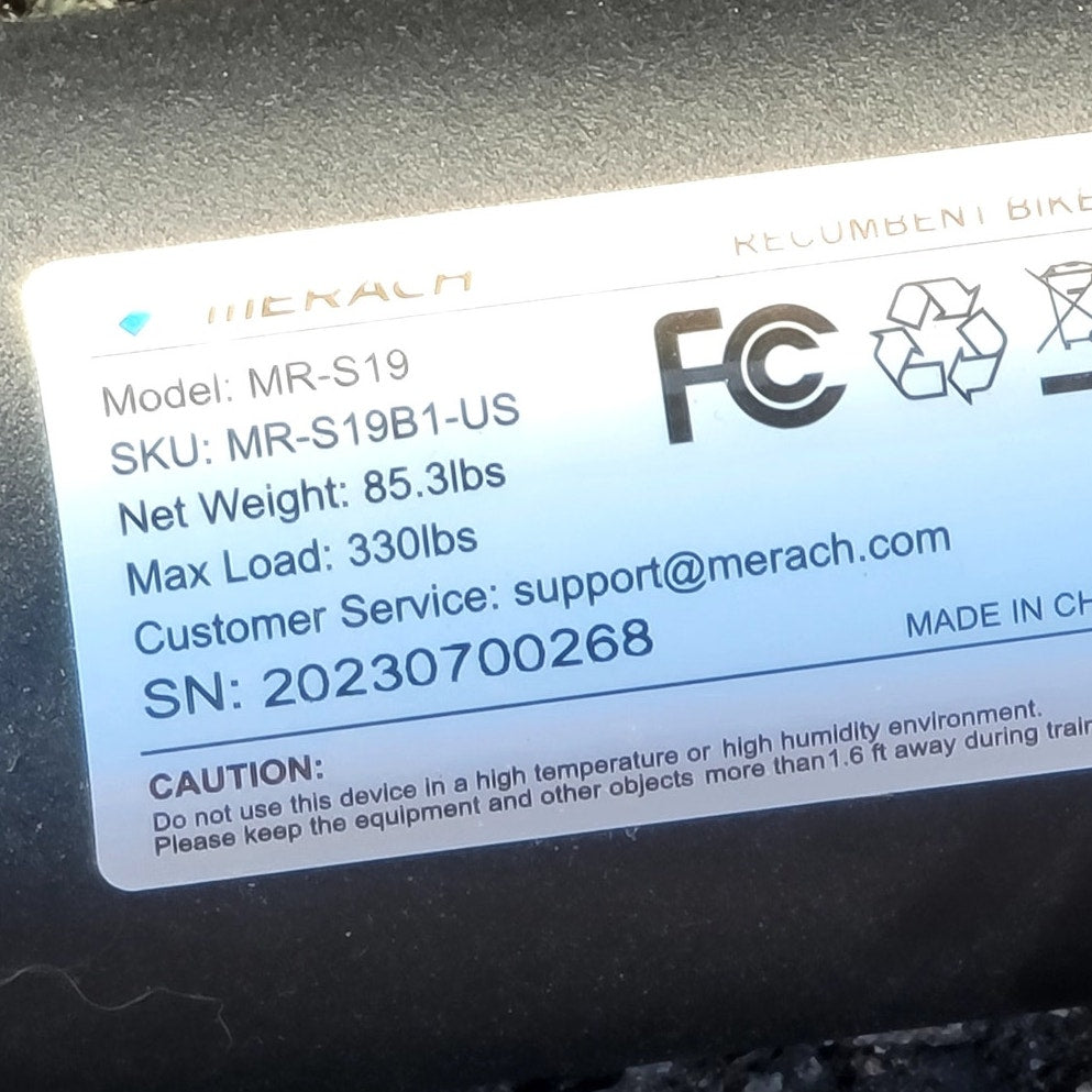 MERACH S19 High-end Magnetic Recumbent Adults Exercise Bike Smart Bluetooth LCD LIKE NEW