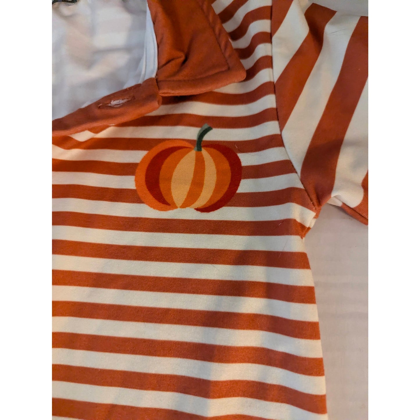 Millie & Maxx Toddler Fall Orange Brown Striped Pumpkin One Piece Romper Size 3T