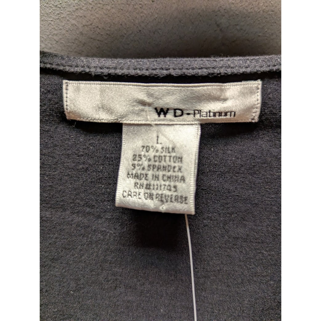 WD•NY Platinum Women's Charcoal Gray Silk-Blend Tie-Front Shrug NWT Size Large