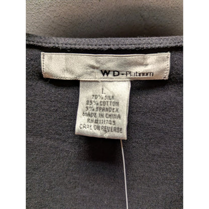 WD•NY Platinum Women's Charcoal Gray Silk-Blend Tie-Front Shrug NWT Size Large