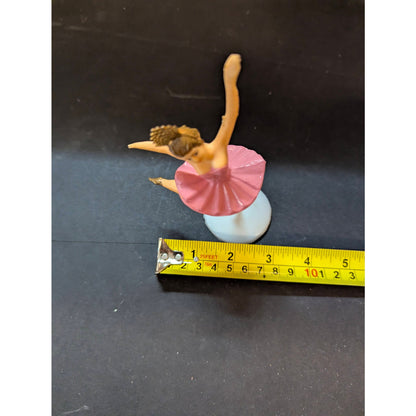 Vintage Pink & Gold Plastic Ballerina Cake Topper Figurines Set of 2