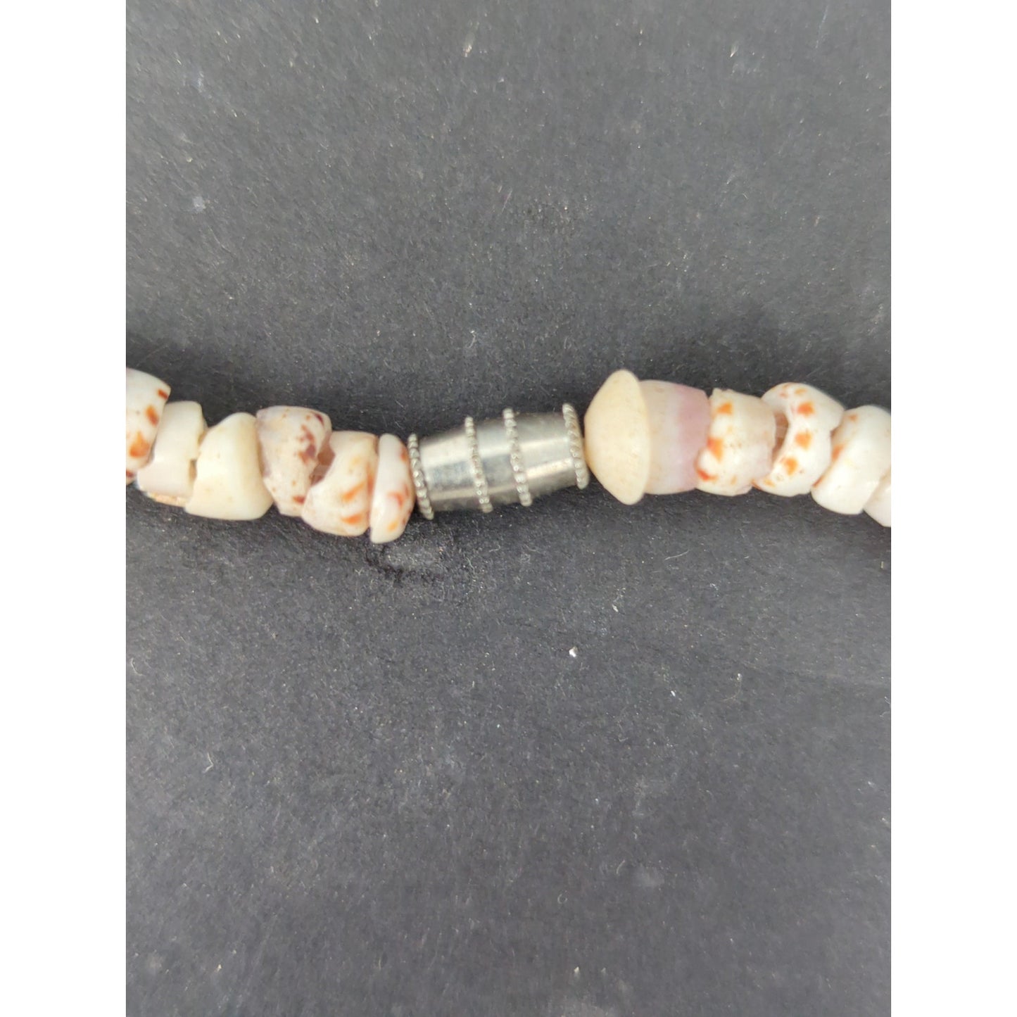 Vintage Natural White Puka Shell Disc Bead Necklace Boho Surfer Chic Beachy