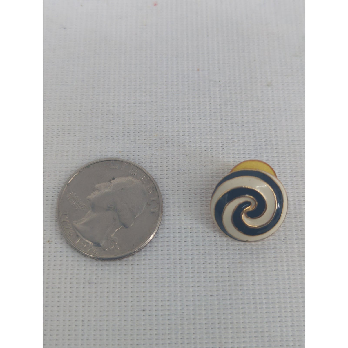 Vintage Black and White Swirl Post Earrings Retro Geometric Chic