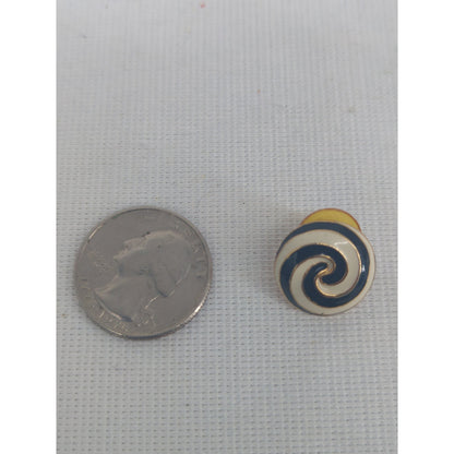 Vintage Black and White Swirl Post Earrings Retro Geometric Chic