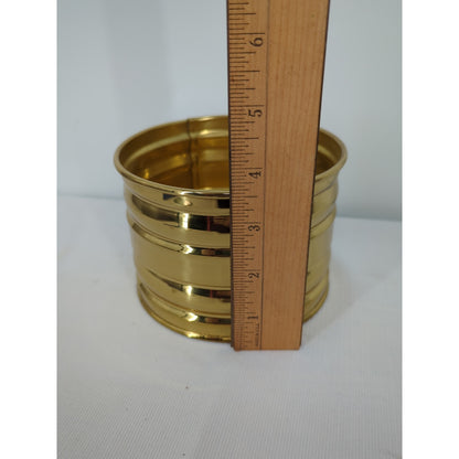 Vintage Bristol Brass Mini Planter banded 5" x 3.5"
