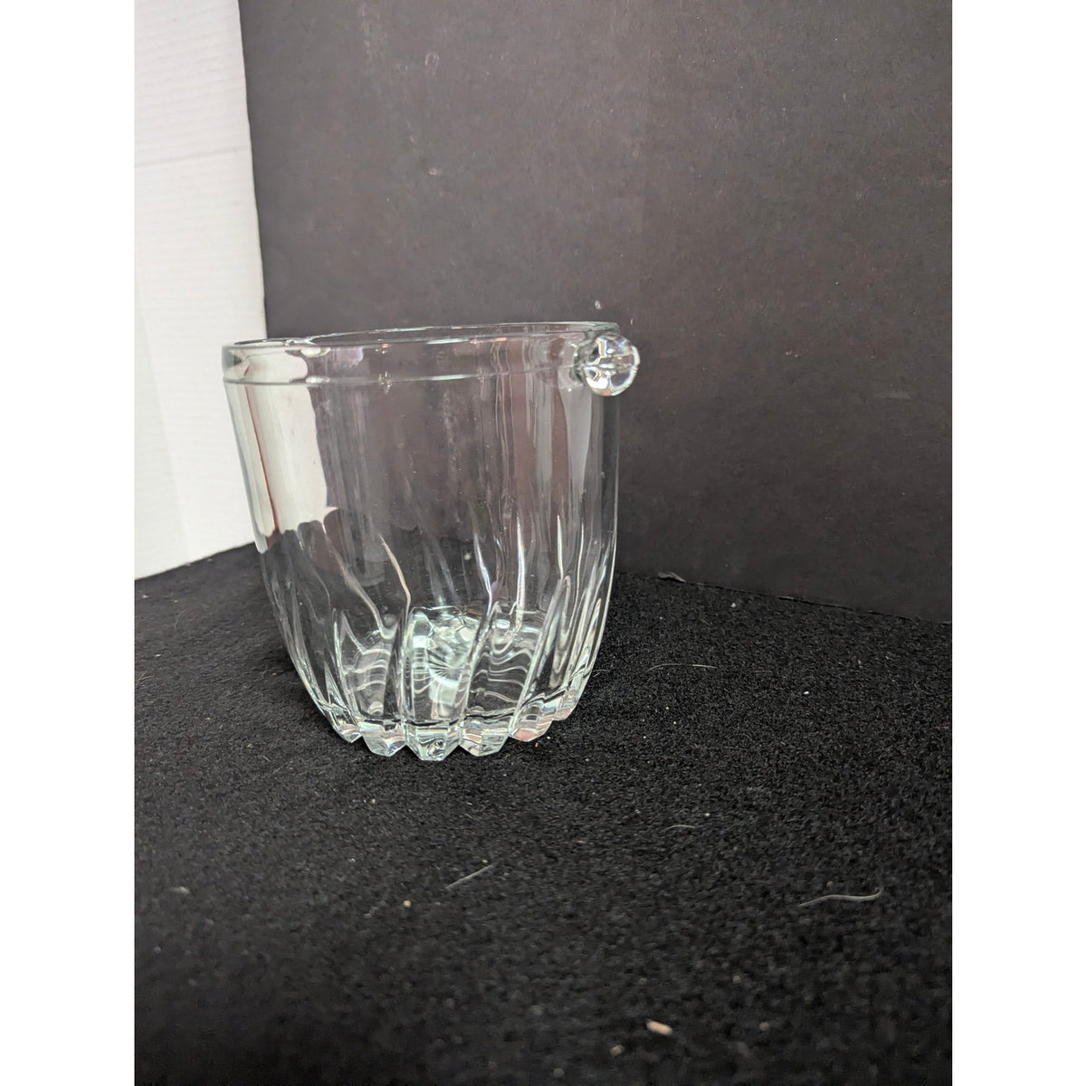 Vintage Petite Glass Ice or Champagne Bucket With Handle Nubs