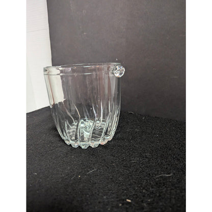Vintage Petite Glass Ice or Champagne Bucket With Handle Nubs