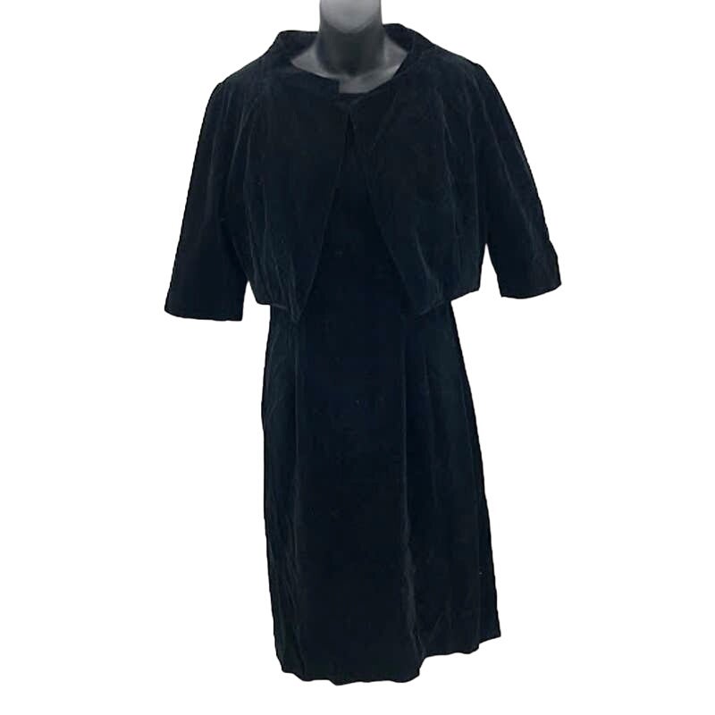 50s 2 pc set bolero jacket sleeveless dress Handmade VINTAGE small/medium velvet
