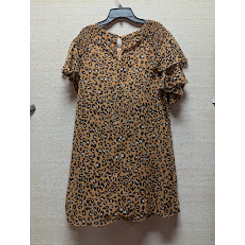 Max Ash Size large Sheath Shift Leopard Dress Animal Print short sleeve