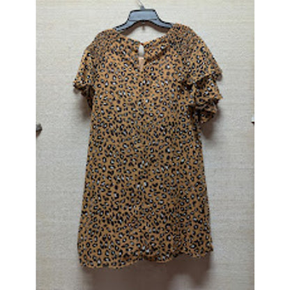 Max Ash Size large Sheath Shift Leopard Dress Animal Print short sleeve