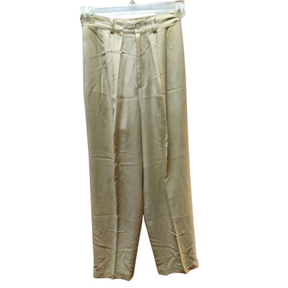 Vintage INC International Concepts 100% Silk Pleated High Waist Cuffed Pants 8