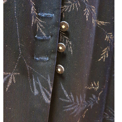 R&M Richards Navy Blue Velvet Burnout Pant Suit Set 16 Formal Evening 2PC