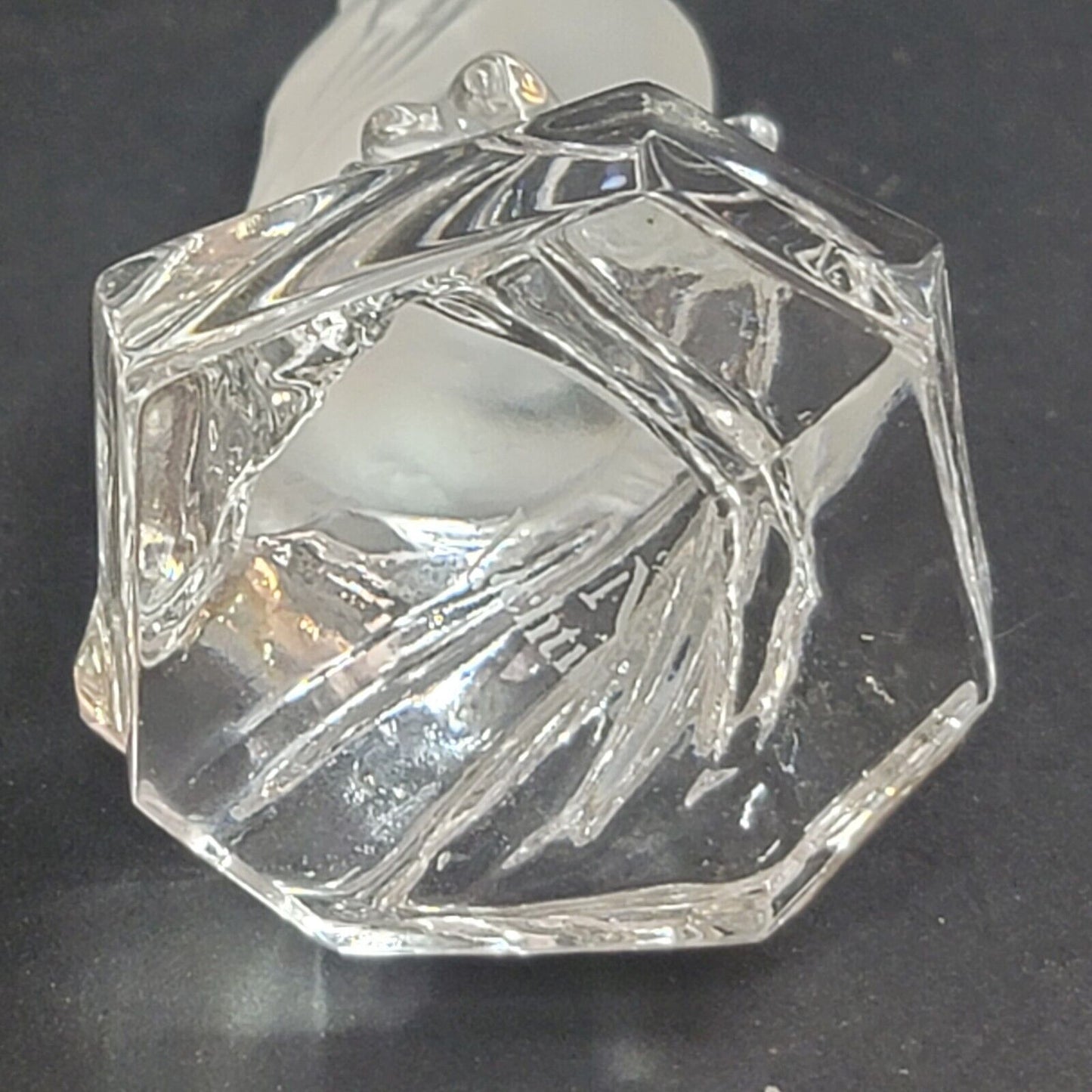 Nachtmann Goebel KINGFISHER BIRD frosted clear Glass Figurine Signed 24% Lead