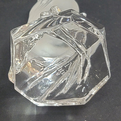 Nachtmann Goebel KINGFISHER BIRD frosted clear Glass Figurine Signed 24% Lead