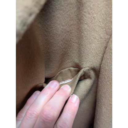 Andre Lanzino  R44 Wool Cashmere Long Coat Camel Brown Lined L/XL