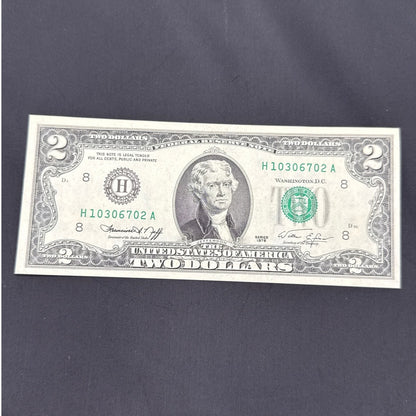Paper Currency Bank Note USA Paper Money $2 Series 1976 consecutive