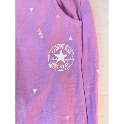 Converse Kids Purple Gold Metallic Foil Sparkle Jogger Pants Toddler Size 3T