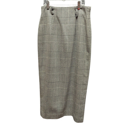 Vintage JH Collectibles Plaid Wool Maxi Skirt Small 4 Button Front Dark Academia