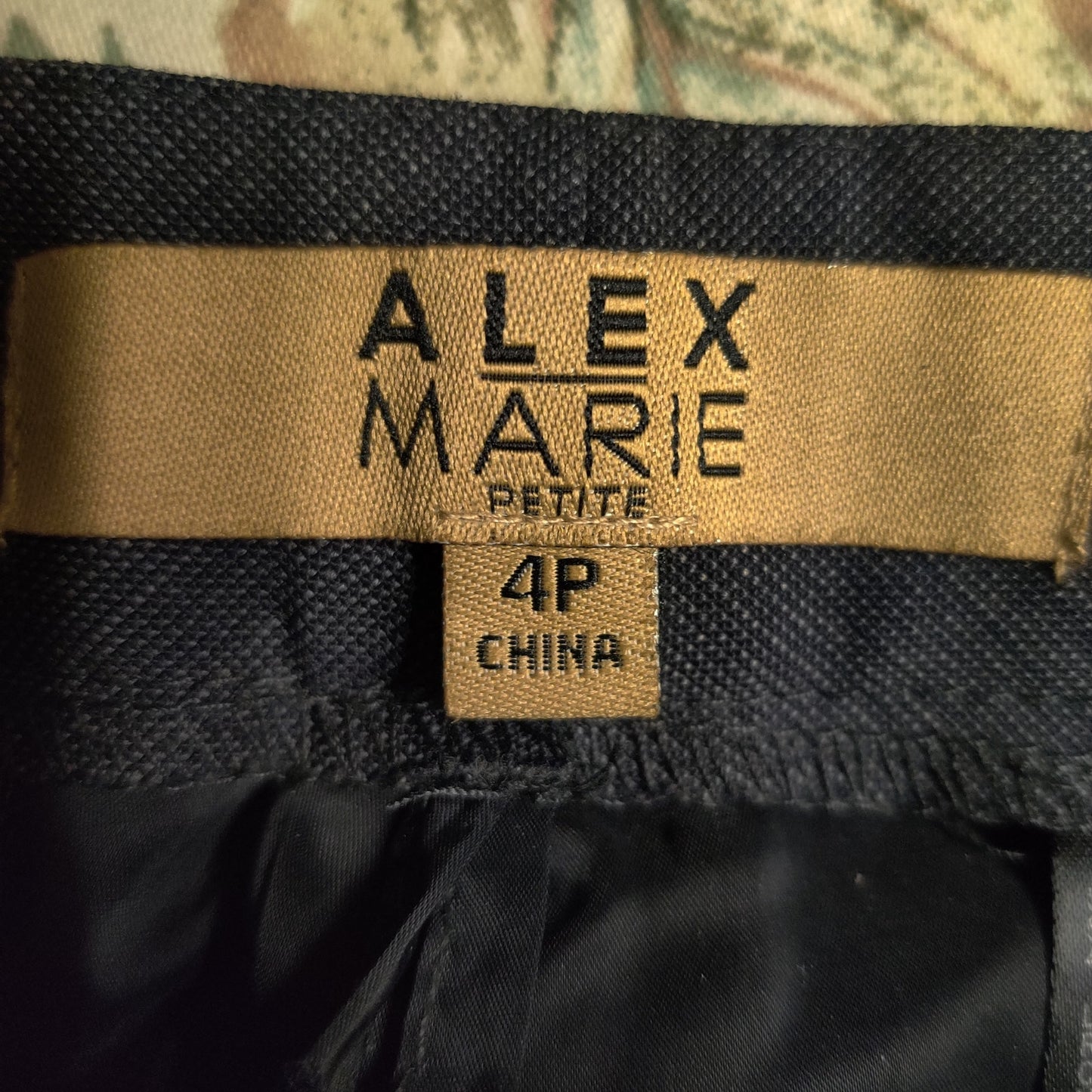 Alex Marie Black Career Pants Straight Leg Petite Lined Professional 4 Petite