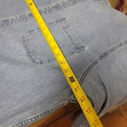 Ultra Club Denim Blue XL 100% Cotton button up well worn Light wash long sleeve