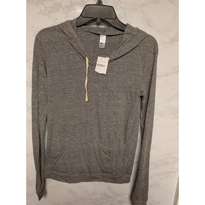 NEW Alternative Gray Hoodie drawstring Neck kangaroo pocket long sleeve Small